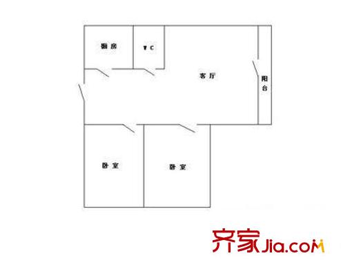 合和商住樓 2室 戶型圖