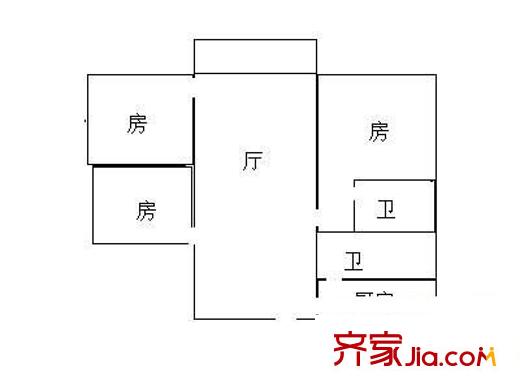城市大廈 3室 戶型圖