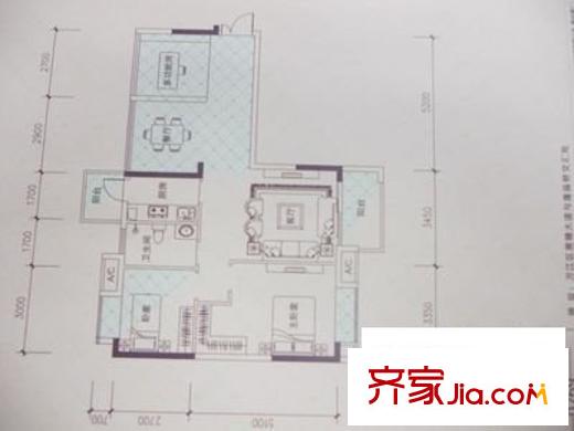 香繽時代園 2室 戶型圖