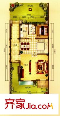 中信凱旋公館戶型圖1、4-9、12-16棟園墅一層 6室4廳5衛(wèi)1廚