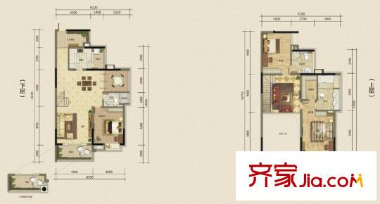 中信凱旋公館戶型圖18、20棟標(biāo)準(zhǔn)層藍(lán)鉆戶型 4室3廳3衛(wèi)1廚