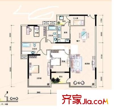 中惠新城 4室 戶型圖
