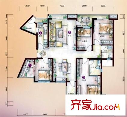 東泰花園康怡居 4室 戶(hù)型圖