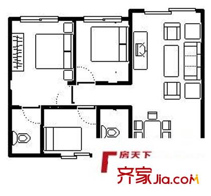 東泰花園康怡居 3室 戶型圖