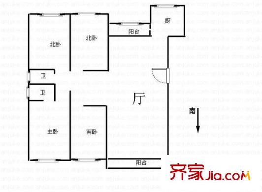 東泰花園康怡居 4室 戶型圖