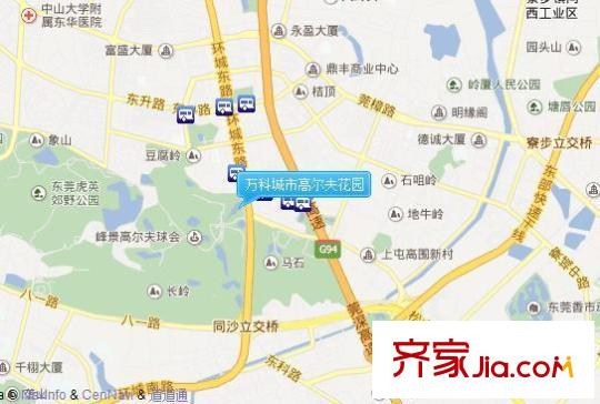 萬科城市高爾夫花園交通圖 