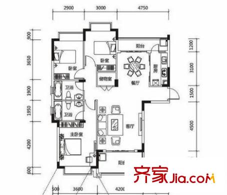 三正半山豪苑住宅    戶型圖