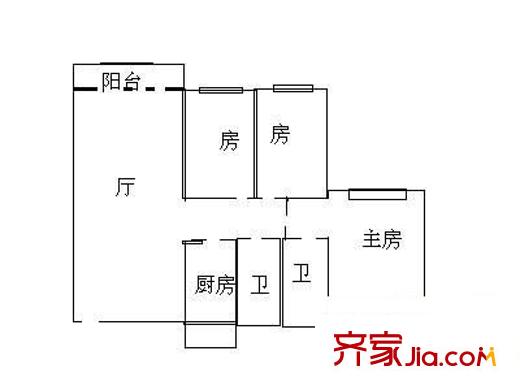 三正半山豪苑住宅戶型圖三正半山豪苑公寓戶型圖 3室1廳1衛(wèi)1廚