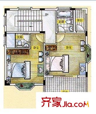 三正半山豪苑住宅戶型圖三正半山豪苑公寓戶型圖 2室2廳