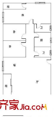 新安大廈 4室2廳 戶型圖