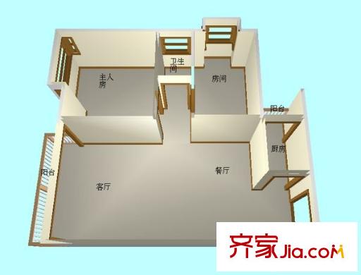 長安花園 2室 戶型圖
