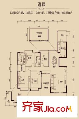 藍(lán)山錦灣三期15棟01戶型 4室2廳2衛(wèi)1廚