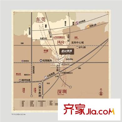 藍山錦灣三期區(qū)域路線圖