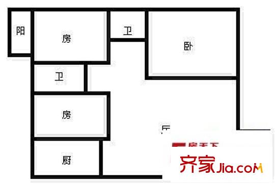 東泰花園康怡居 3室 戶型圖