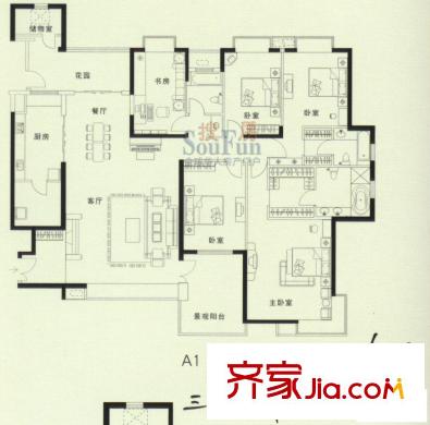 海岸國(guó)際  4室  戶型圖