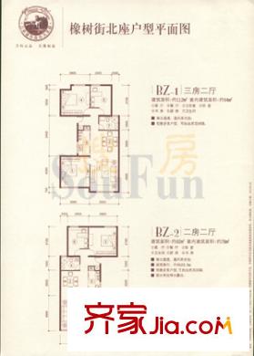 萬科城市高爾夫花園 2室2廳戶型圖