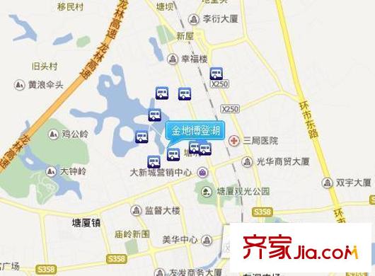 金地博登湖交通圖  