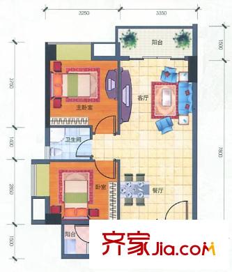 公園?上座戶(hù)型圖東苑花園  2室 戶(hù)型圖 2室2廳1衛(wèi)1廚