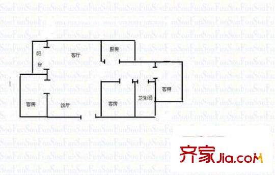 富興樓 3室 戶型圖