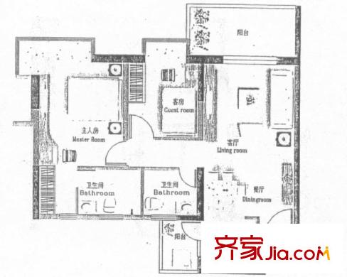 麗景花園三期    戶型圖