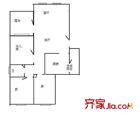 常平萬科城 3室2廳 戶型圖