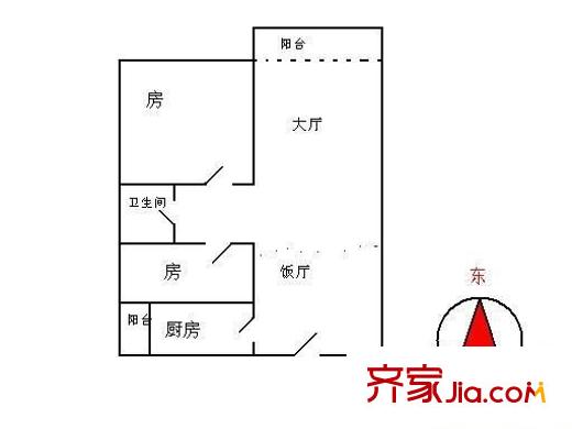 常平萬科城 2室 戶型圖
