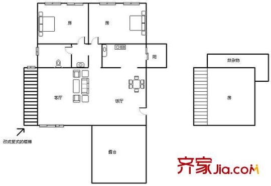 常平萬科城 3室2廳 戶型圖