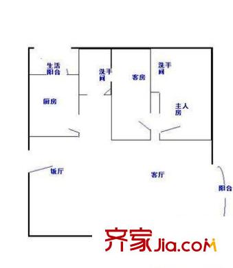 富民苑 2室 戶型圖