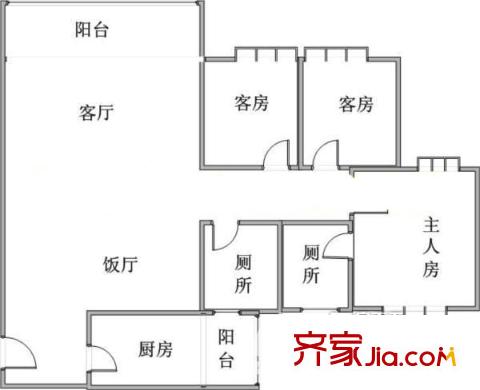沙田鎮(zhèn)私人住宅  3室 戶型圖