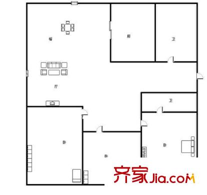 新雅園戶型圖戶型2 3室2廳2衛(wèi)1廚