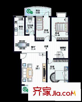 沙田鎮(zhèn)私人住宅 3室 戶型圖