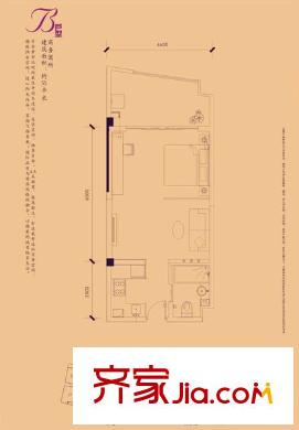 富盈世界匯住宅1室 戶型圖