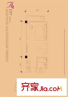 富盈世界匯住宅 1室 戶型圖