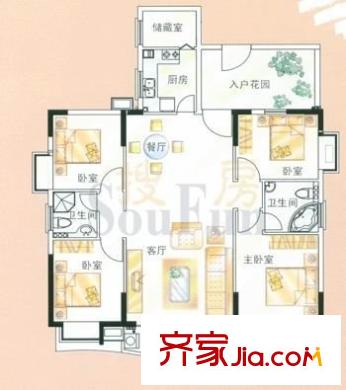 富怡物業(yè) 4室 戶型圖
