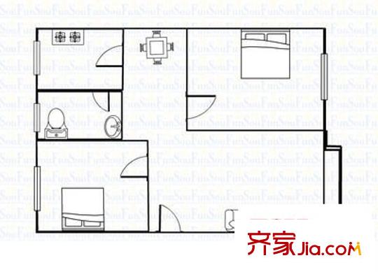 華苑樓 2室 戶型圖