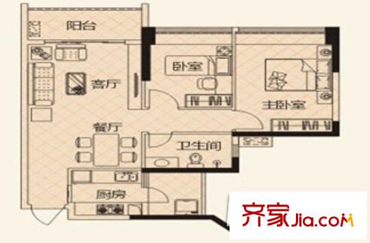 橄欖園 2室 戶型圖