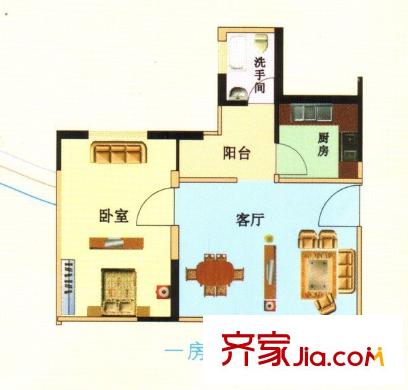 長(zhǎng)安逸和國(guó)際公館戶型圖戶型圖 1室1廳 1室1廳1衛(wèi)1廚