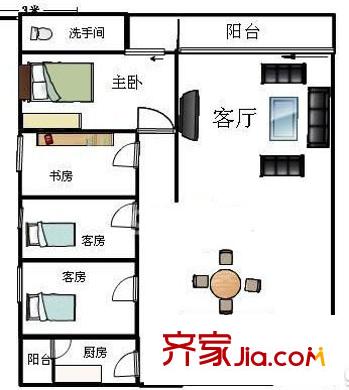 城建大廈 4室2廳2衛(wèi)