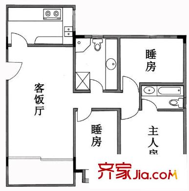 瑞康花園 3室 戶型圖