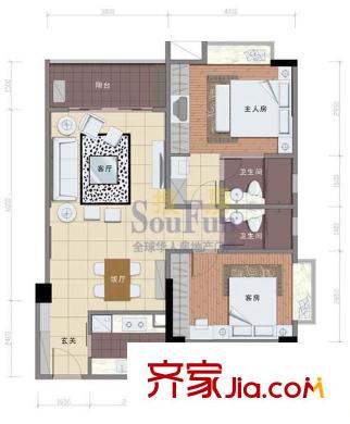嘉寶樓 2室 戶型圖