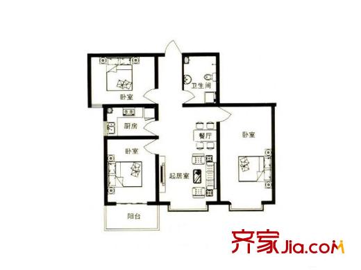 富嘉名座 3室 戶型圖
