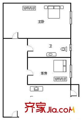 河濱花園 2室 戶型圖