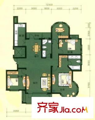 新商業(yè)城  戶型圖2室2廳