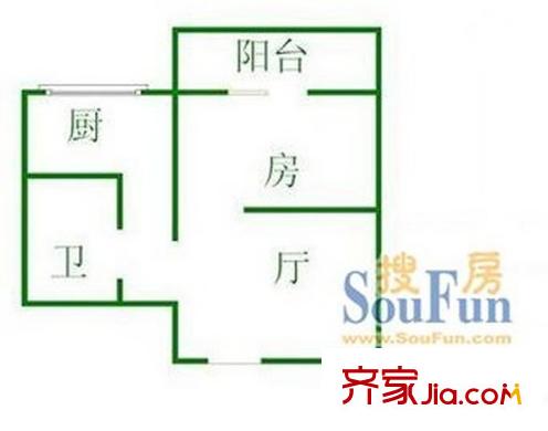 糖酒商住樓 1室 戶型圖