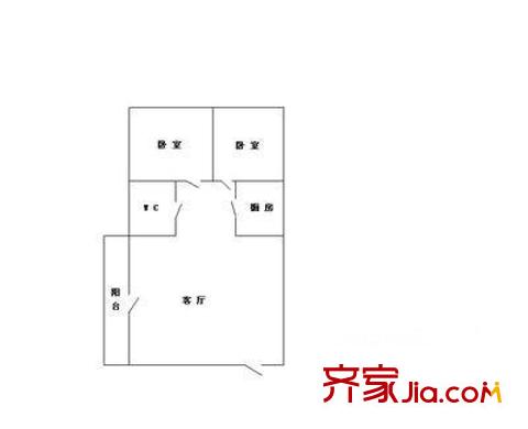塹頭住宅戶型圖塹頭民宅 2室 戶型圖 2室1廳1衛(wèi)1廚