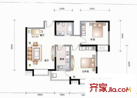 海楊城二期 2室 戶型圖