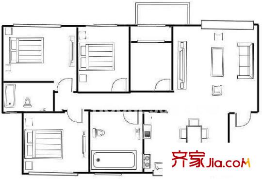 翠湖花園 3室戶型圖