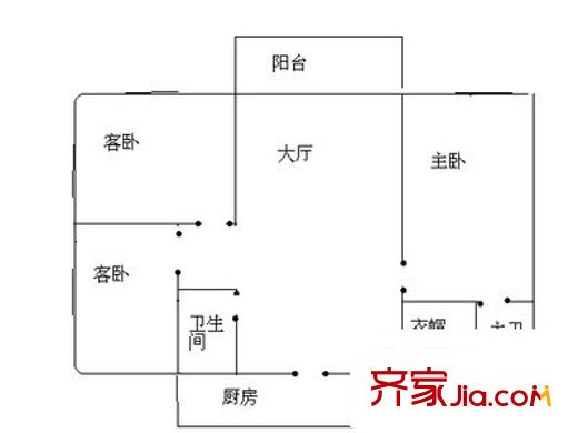 百年興大廈戶型圖百年興 3室 戶型圖 3室2廳2衛(wèi)1廚