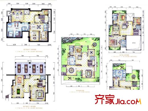 御花苑天平方米灣戶型圖2-19#湖景獨棟別墅B1戶型 5室4廳8衛(wèi)1廚
