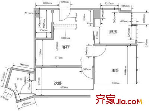 龍威花園 3室 戶型圖